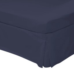 Rackhams Easycare Percale Platform Valance - Navy - Single - Navy - 50% Cotton/50% Polyester - thumbnail 2