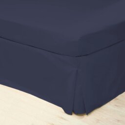 Rackhams Easycare Percale Platform Valance - Navy - Single - Navy - 50% Cotton/50% Polyester - thumbnail 3