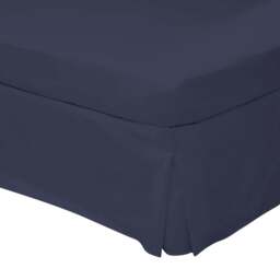 Rackhams Easycare Percale Platform Valance - Navy - Single - Navy - 50% Cotton/50% Polyester