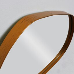 Rackhams Modern Small Antique Gold Pebble Metal Wall Mirror - 36cm x 28cm - Brown - thumbnail 5