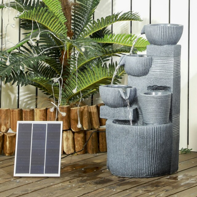 Rackhams Outdoor Water Fountain, Waterfall Fountain with LED Lights - image 1