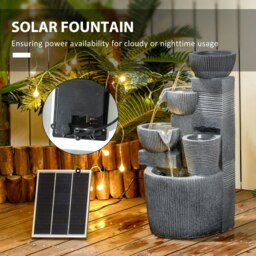 Rackhams Outdoor Water Fountain, Waterfall Fountain with LED Lights - thumbnail 4
