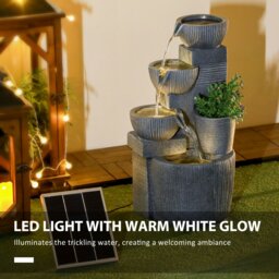 Rackhams Outdoor Water Fountain, Waterfall Fountain with LED Lights - thumbnail 3