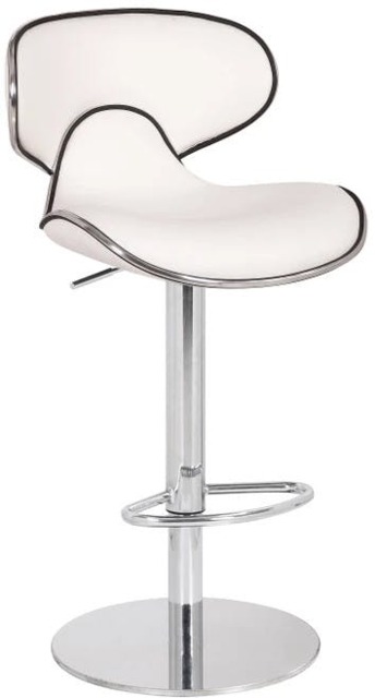 Rackhams Deluxe Carcaso Faux Leather Bar Stool, Adjustable Swivel, Weighted Base - image 1