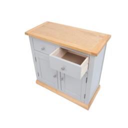 Rackhams Bomporto Light Grey 2 Drawer 2 Door Sideboard Chrome Knob - Light Grey - thumbnail 6