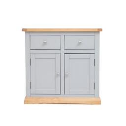 Rackhams Bomporto Light Grey 2 Drawer 2 Door Sideboard Chrome Knob - Light Grey - thumbnail 1