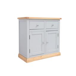 Rackhams Bomporto Light Grey 2 Drawer 2 Door Sideboard Chrome Knob - Light Grey - thumbnail 3