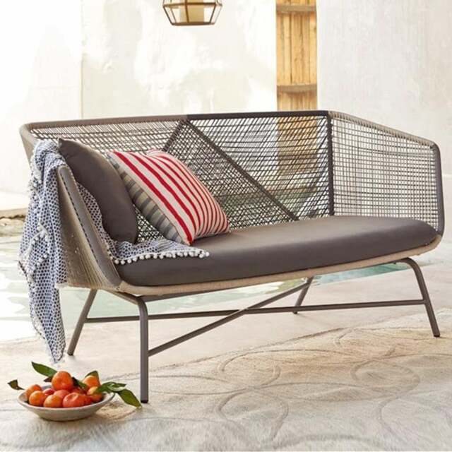 Rackhams Carmean Rattan Chair and Footstool, Outdoor - Two Seater 145cm - image 1