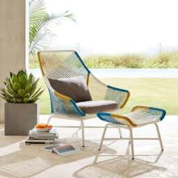 Rackhams Carmean Rattan Chair and Footstool, Outdoor - Two Seater 145cm - thumbnail 5