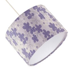 Rackhams Chic Floral Round Drum Fabric Lamp Shade with Lilac and White Daisies - thumbnail 4