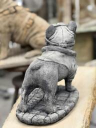 Rackhams Pilot Frenchie Stone Statue Detailed Garden Ornament - thumbnail 3
