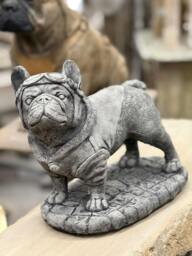 Rackhams Pilot Frenchie Stone Statue Detailed Garden Ornament - thumbnail 4