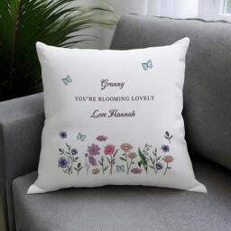 Rackhams Personalised Wild Flowers Cushion - H46 x W48 x D0.4cm, 0.34kg - Polyester - thumbnail 3