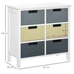 Rackhams 6 Drawer Storage Tower, Dresser Chest with Wood Top, Organiser Unit for Closets Bedroom Nursery Room Hallway - thumbnail 3