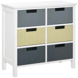 Rackhams 6 Drawer Storage Tower, Dresser Chest with Wood Top, Organiser Unit for Closets Bedroom Nursery Room Hallway - thumbnail 1
