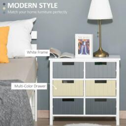 Rackhams 6 Drawer Storage Tower, Dresser Chest with Wood Top, Organiser Unit for Closets Bedroom Nursery Room Hallway - thumbnail 6