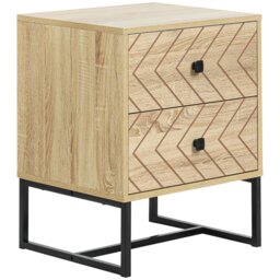 Rackhams Bedside Table Unit Unique Zig Zag Design w/ Black Metal Handles Melamine - thumbnail 3