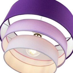Rackhams Contemporary Round Triple Tier Purple/Lilac Cotton Fabric Pendant Light Shade - thumbnail 3