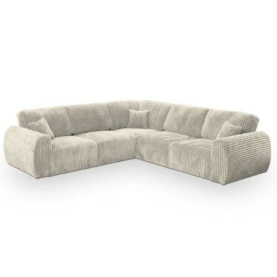 Rackhams Sereno Jumbo Cord Large Corner Sofa Full Back - Beige - image 1