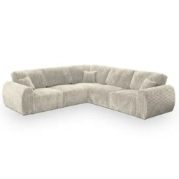 Rackhams Sereno Jumbo Cord Large Corner Sofa Full Back - Beige - thumbnail 1