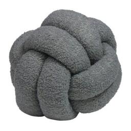 Rackhams Boucle Fleece Knotted Cushion - Charcoal - One Size - Charcoal - 100% Polyester - thumbnail 2