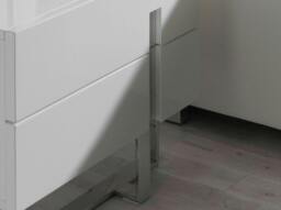 Rackhams Bedside Table White Wood and Chrome Plated Steel 7003 - thumbnail 5