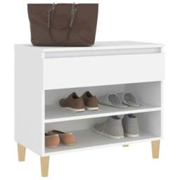 Rackhams Shoe Cabinet White 70x36x60 cm Engineered Wood - thumbnail 4
