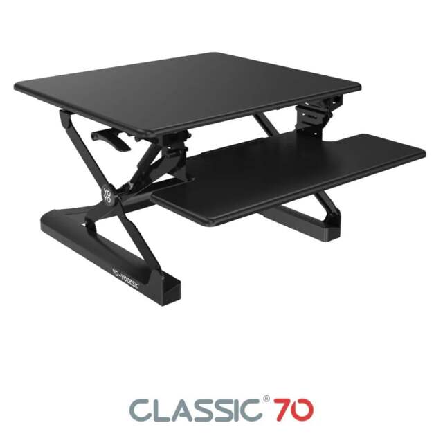 Rackhams 70 Single Monitor Standing Desk Converter - Black