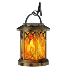 Rackhams Solar-Powered Hollow Flame Light for Courtyard - Bronze - thumbnail 1
