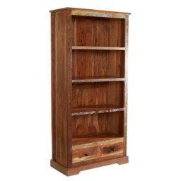 Rackhams Dahila Reclaimed Boat Large Bookcase - Wood - 1 - 85CM X 40CM X 180CM  (LXDXH) - thumbnail 2