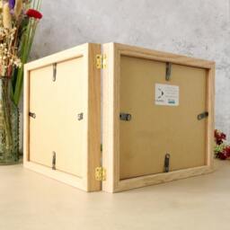 Rackhams Solid Oak Three Aperture Hinged Picture Frame - Natural Finish - Three aperture frame - thumbnail 3