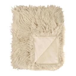 Rackhams Rowan Faux Fur Throw - Natural - 130cm x 175cm - Natural - 100% Polyester - thumbnail 2