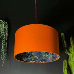 "Rackhams Smoke Deadly Night Shade Silhouette Lampshade in Pumpkin - Table / Floor Lamp - 60cm diameter x 25cm Height (24"" x 10"")" - thumbnail 1