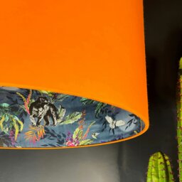 "Rackhams Smoke Deadly Night Shade Silhouette Lampshade in Pumpkin - Table / Floor Lamp - 60cm diameter x 25cm Height (24"" x 10"")" - thumbnail 4