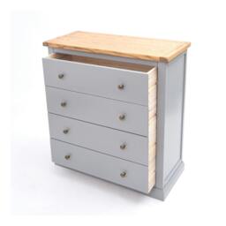 Rackhams Rocca 4 Drawer Chest of Drawers Brass Knob - Grey - thumbnail 4