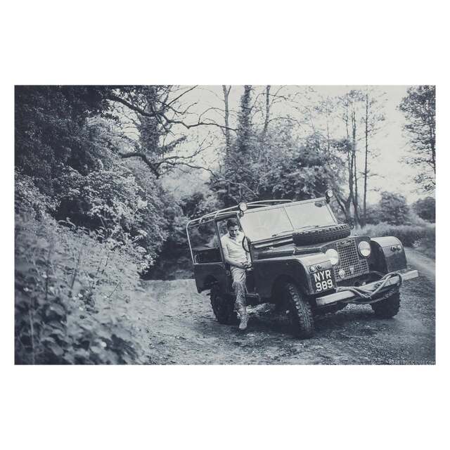 Rackhams Series 1 Land Rover Canvas Picture Print, Circa 1955 Black and White, 60 x 40 cm, Stretched Canvas on Wooden Frame - image 1