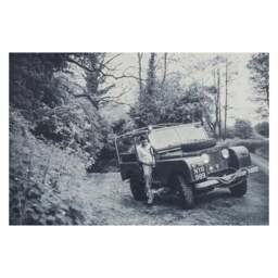 Rackhams Series 1 Land Rover Canvas Picture Print, Circa 1955 Black and White, 60 x 40 cm, Stretched Canvas on Wooden Frame