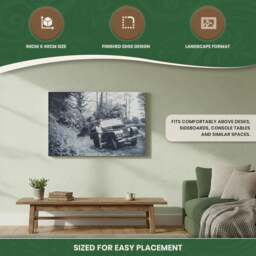 Rackhams Series 1 Land Rover Canvas Picture Print, Circa 1955 Black and White, 60 x 40 cm, Stretched Canvas on Wooden Frame - thumbnail 6