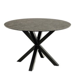 Rackhams Heaven Dining Table with Ceramic Black Top - Black - No - Black