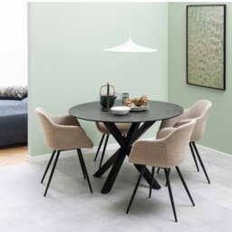 Rackhams Heaven Dining Table with Ceramic Black Top - Black - No - Black - thumbnail 3