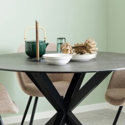 Rackhams Heaven Dining Table with Ceramic Black Top - Black - No - Black - thumbnail 4