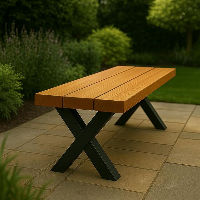 Rackhams Woodland Iroko Outdoor Bench - 210cm