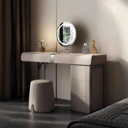 Rackhams Nisha Dressing Table, Vanity Table With LED Mirror - 110cm - On the Right - No Stool