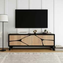 Rackhams Dusk Mango Wood Low Board Sideboard Tv Stand - Tan - Mango Wood & Engineering wood - 1 - thumbnail 5