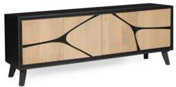 Rackhams Dusk Mango Wood Low Board Sideboard Tv Stand - Tan - Mango Wood & Engineering wood - 1 - thumbnail 2