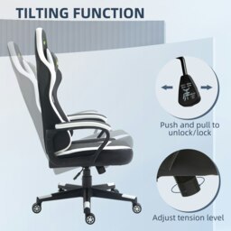 Rackhams Racing Gaming Chair w/ Lumbar Support, Gamer Office Chair, Black White - Pink - thumbnail 5