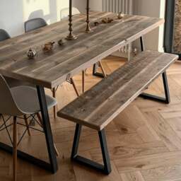 Rackhams Bespoke Collection - Reclaimed Bench - Triangle - Driftwood - L90cm X W35cm (for 120x80cm dining table)