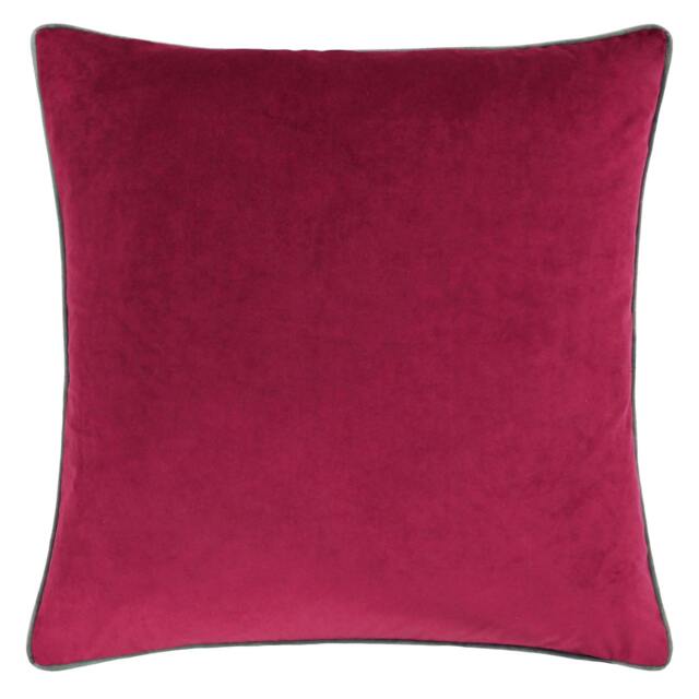 Rackhams Meridian Velvet Cushion Cover - Cranberry/Mocha - 45cm x 45cm - Cranberry/Mocha - 100% Polyester - image 1