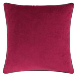 Rackhams Meridian Velvet Cushion Cover - Cranberry/Mocha - 45cm x 45cm - Cranberry/Mocha - 100% Polyester - thumbnail 1