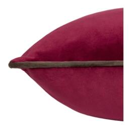 Rackhams Meridian Velvet Cushion Cover - Cranberry/Mocha - 45cm x 45cm - Cranberry/Mocha - 100% Polyester - thumbnail 3